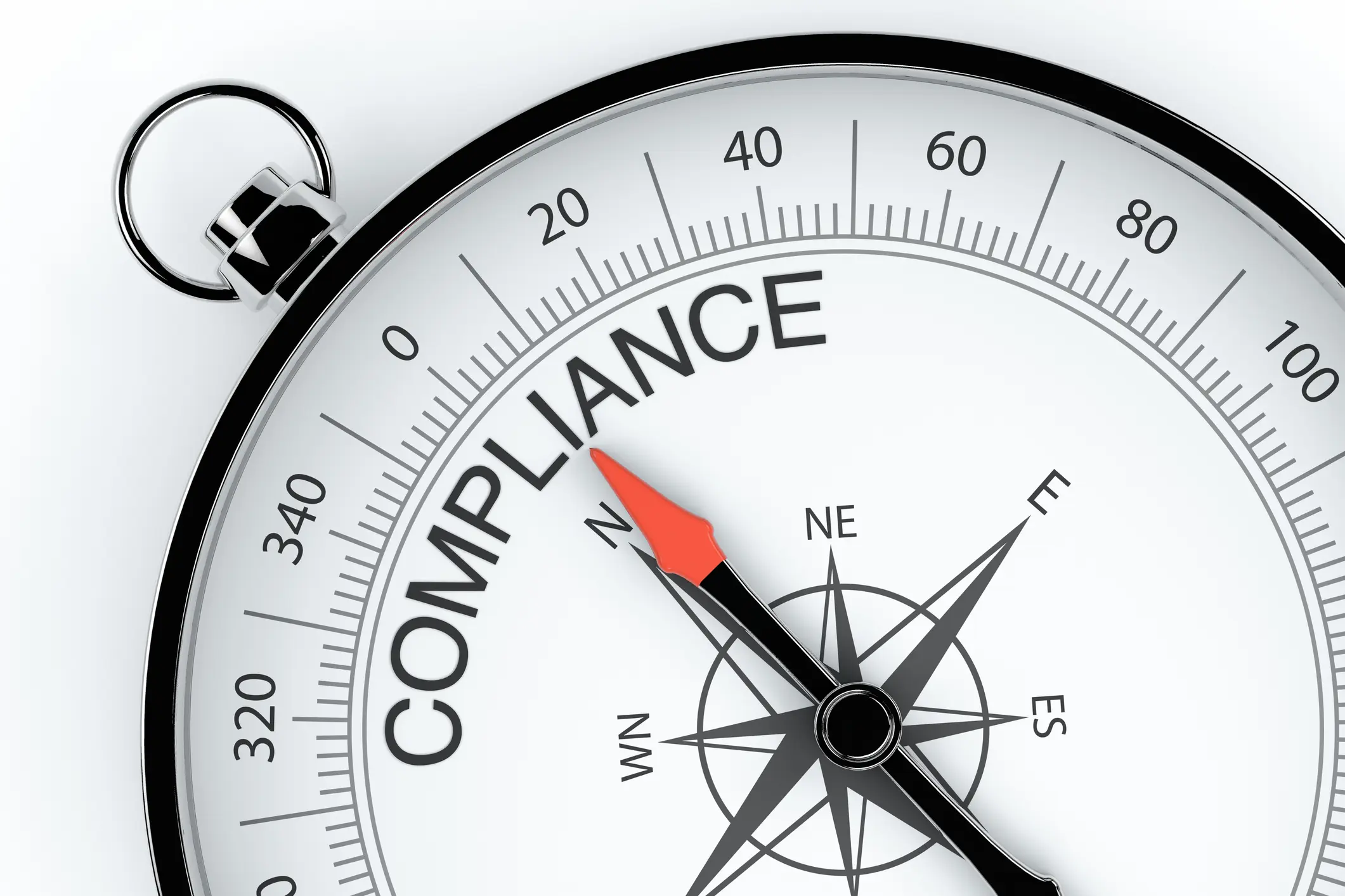 Compass needle pointing to compliance instead of directions.